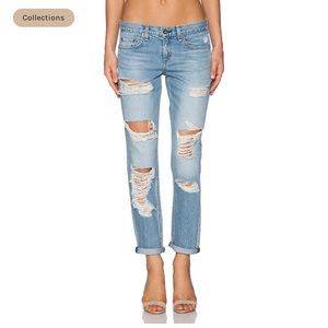 Rag & Bone Destructed Boyfriend Fit in Rebel 25